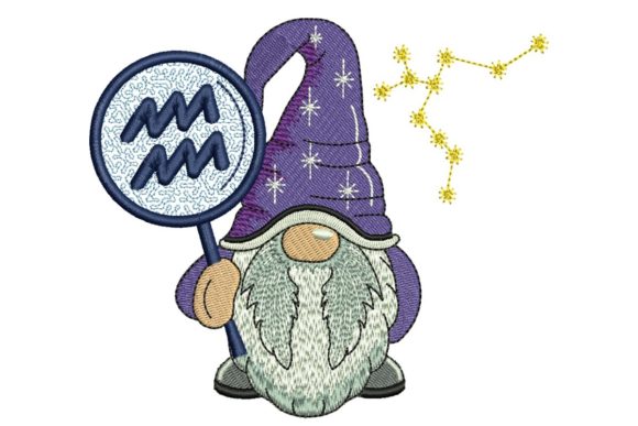 Aquarius Horoscope Gnome Embroidery Review