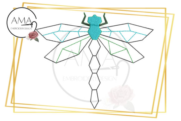 Dragonfly Silhouette One Line Abstract