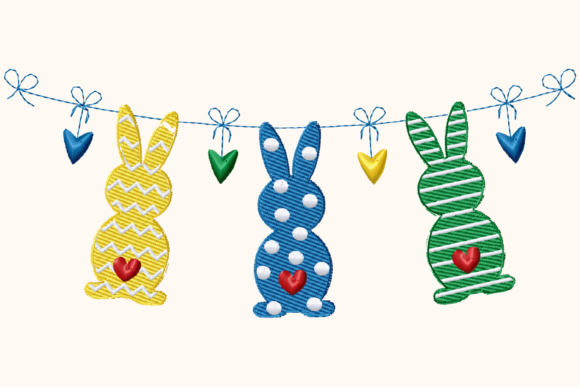 Easter Garland Bunnies with Hearts Review